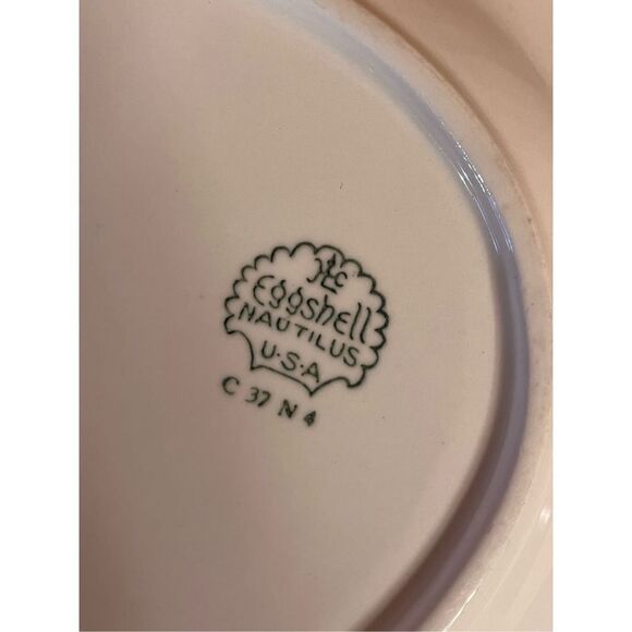 Homer Laughlin Eggshell Nautilus Platter Platinum striped - Picture 12 of 12